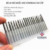 Bộ 20 mũi khắc mài vonfram cao cấp