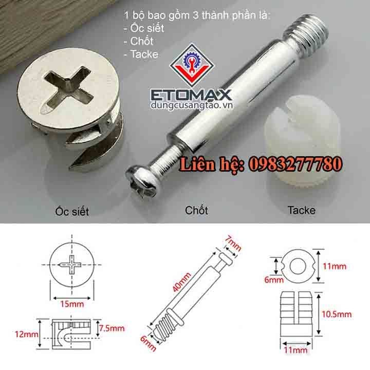 Bộ 50 chốt ốc cam – Dụng cụ sáng tạo ETOMAX