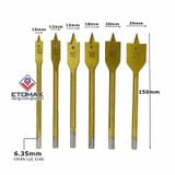 Bộ 6 mũi khoan khoét lỗ trên gỗ, nhựa, thạch cao hình đuôi cá
