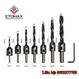 Bộ 7 mũi khoan mồi bắt âm vít trên gỗ từ 3mm đến 10mm