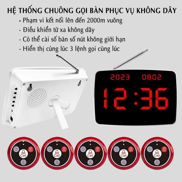 Bộ chuông gọi phục vụ không dây WIRELESS CALL V2