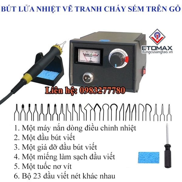 Bút lửa nhiệt vẽ tranh cháy sém trên gỗ LH40-ZY