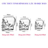 Cốc Thủy Tinh Hình Đầu Lâu 3D V2