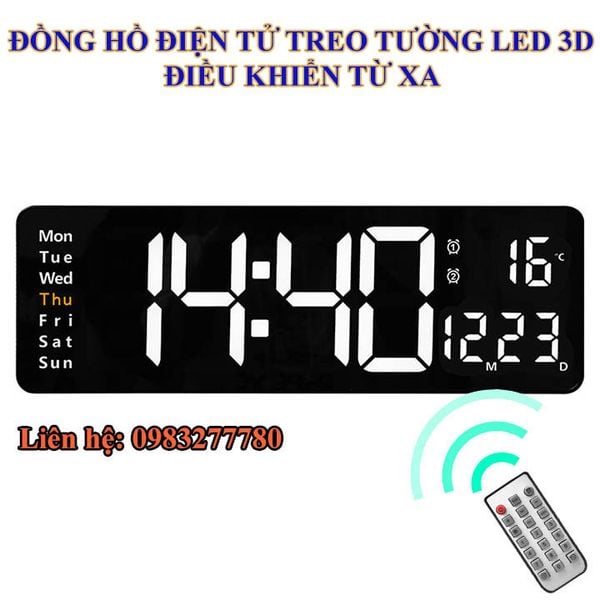 Đồng Hồ Điện Tử Treo Tường Led 3D Điều Khiển Tử Xa DS6626