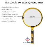 Kính lúp cầm tay 5x 80mm phiên bản hỏa Long