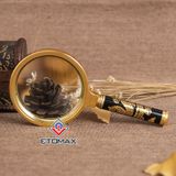 Kính lúp cầm tay 5x 80mm phiên bản hỏa Long