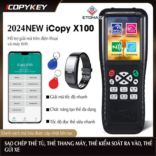 Máy sao chép thẻ từ, chip từ thẻ kiểm soát ra vào X100