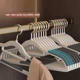 Móc nhựa treo quần áo chống trơn trượt 360°, giữ phom quần áo chống nhăn hiệu quả