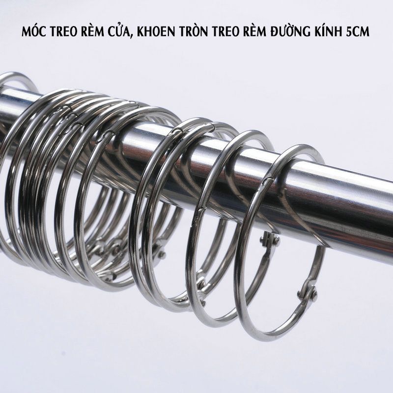 Móc treo rèm cửa Inox 304 ETOMAX ET3, vòng khoen tròn treo rèm đường k ...