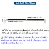 Thanh treo đa năng không cần khoan bắt vít, đường kính ống 25mm, chất liệu inox 304 cao cấp