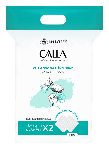  Bông làm sạch da Bông Bạch Tuyết Calla Sạch Sâu 1Kg (túi Zip) 