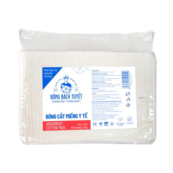  Bông cắt miếng y tế 7cm x 7cm 250g 
