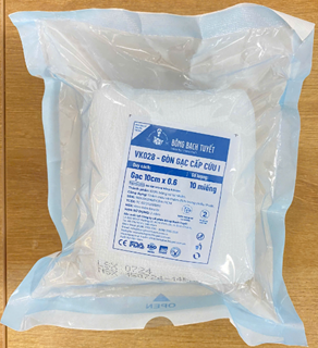  Gạc phẫu thuật 10cm x 10cm x 8 lớp tiệt trùng (10 miếng/gói) 
