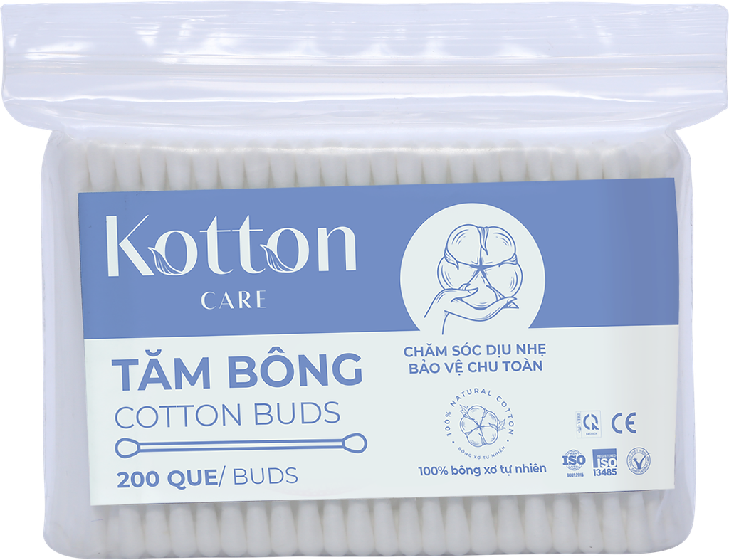  Tăm bông Kotton Care 200 que/gói 