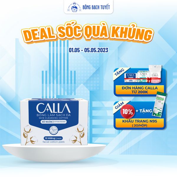  [TẶNG] BÔNG LÀM SẠCH DA CALLA XỎ NGÓN 10 MIẾNG/HỘP 