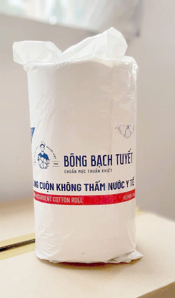  Bông y tế không thấm nước (1kg/gói) (bông mỡ vàng) 