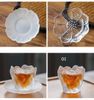 Tấm lót ly trà thủy tinh hoa sen phụ kiện trà đạo