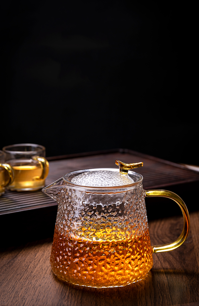 Ấm trà thủy tinh 2023 để pha trà, dày, chịu nhiệt độ cao, dùng trong gia đình trà, có bộ lọc thủy tinh tách nước