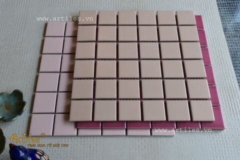 Gạch mosaic kem hồng nhạt ArtM719 