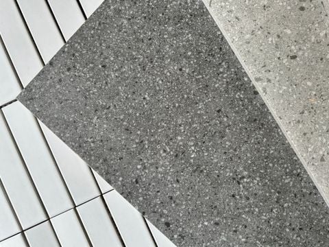  Gạch Terrazzo Đá Mài 60x120 màu xám đen Art1207P 