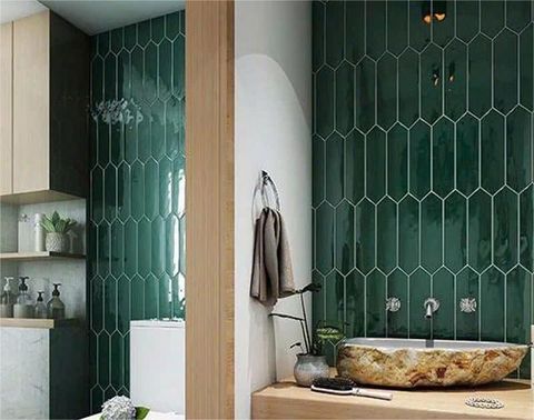  Gạch thẻ hình mũi tên màu xanh lá 