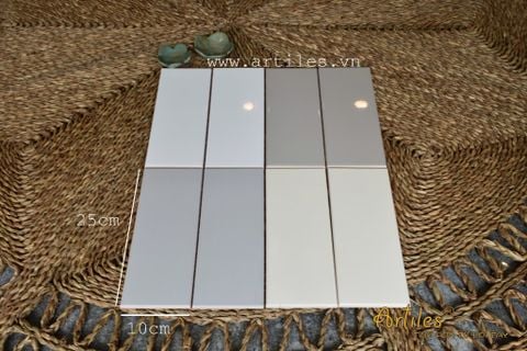  10x25cm - Gạch thẻ ốp tường màu xám 