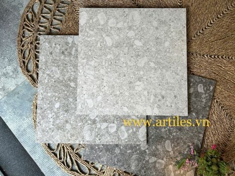  Gạch đá mài terrazzo chống trơn màu xám đen 