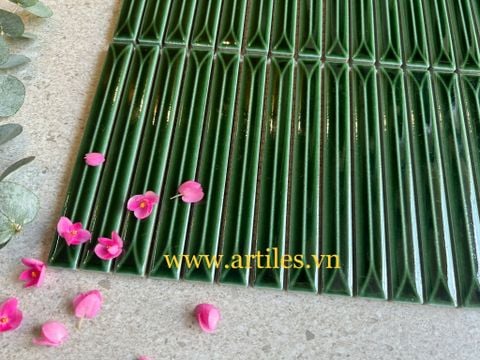  Gạch mosaic que xanh lá đậm M118 
