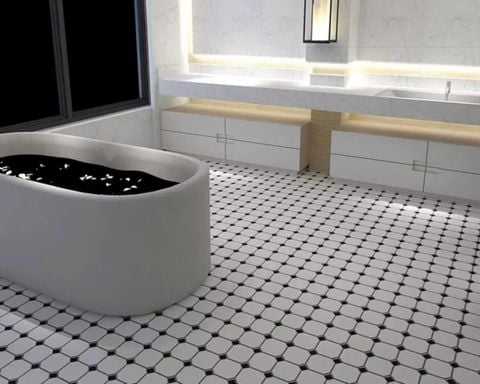  Gạch Mosaic Bát Giác Trắng ArtM888 