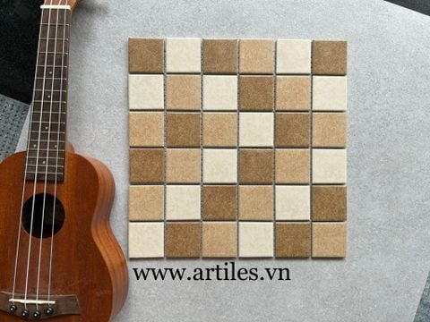  GẠCH MOSAIC MIX NÂU VÀNG ArtM199 