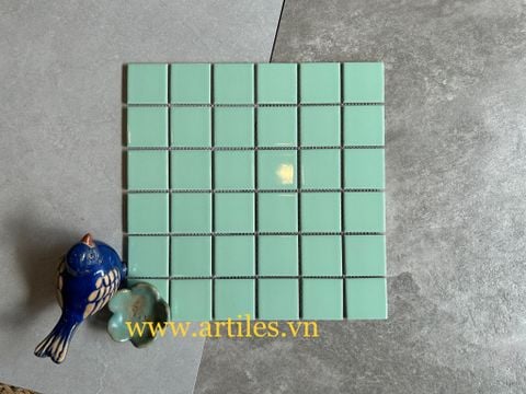  Gạch mosaic màu xanh mint 
