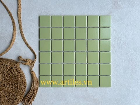  Gạch mosaic màu xanh lá 