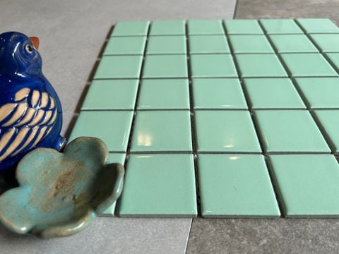  Gạch mosaic màu xanh mint 