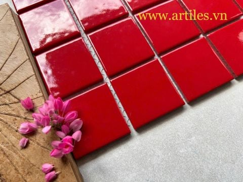  Gạch mosaic màu đỏ bóng ArtG795 