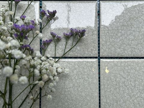  Gạch Mosaic Gốm Men Rạn 2 Lớp Màu Trắng ArtM1032 