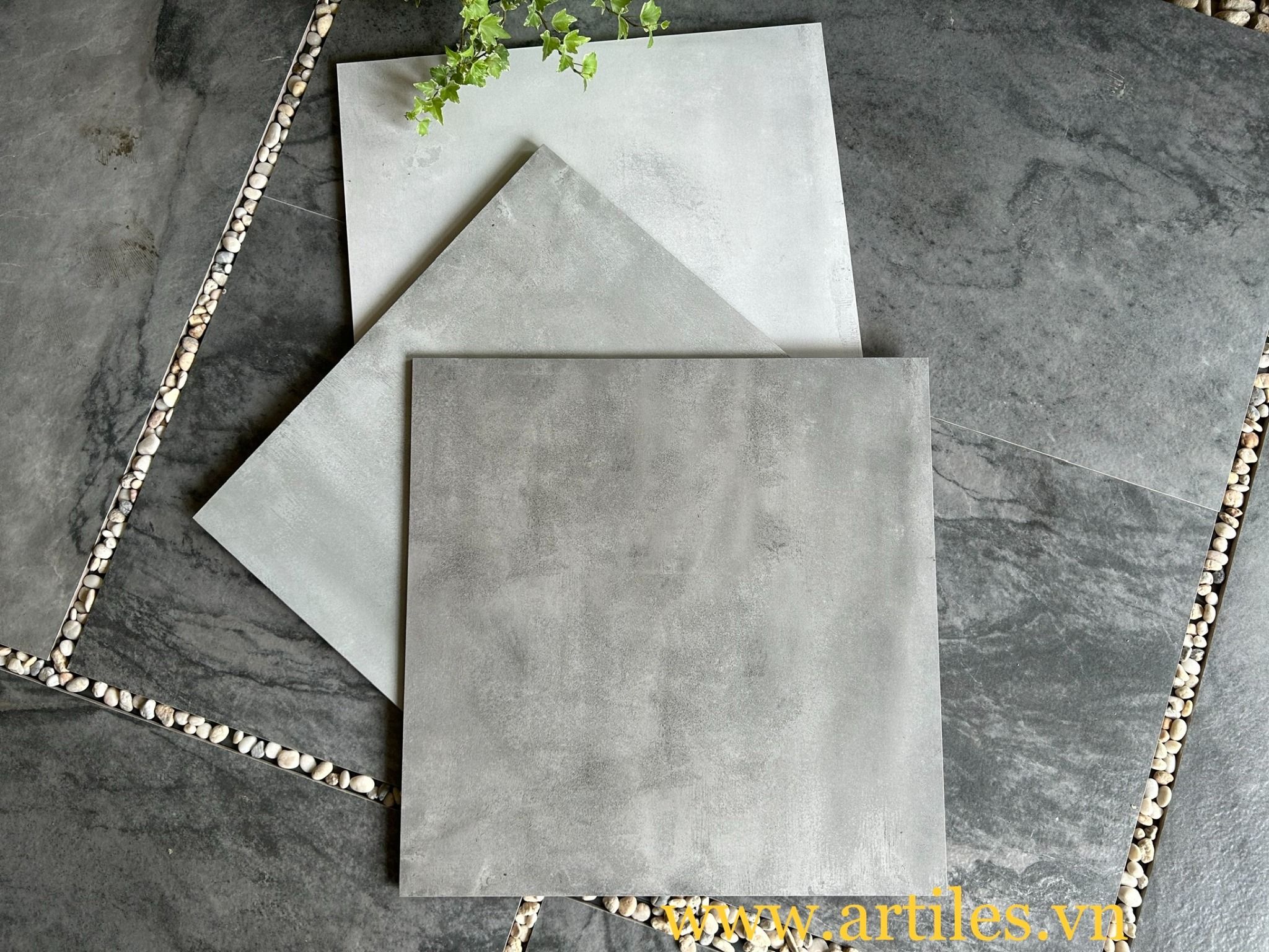 Gạch ốp lát vân ximang đậm Art6603