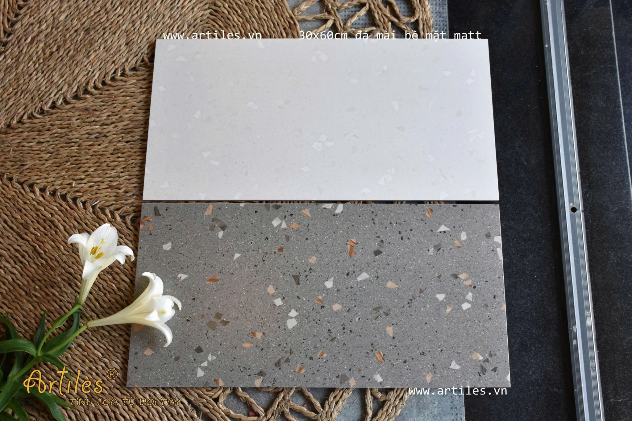 Gạch đá mài terrazzo 30x60cm