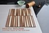 Gạch mosaic que đũa nâu mix màu