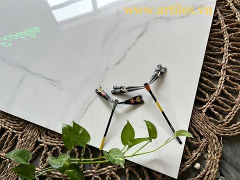  Gạch lát nền màu trắng vân khói 100x100cm Art5008 