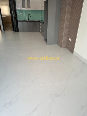  Gạch lát nền 80x80 vân Marble trắng mờ 