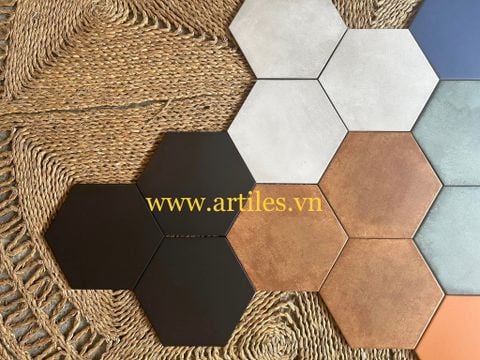  Gạch lục giác màu đen 