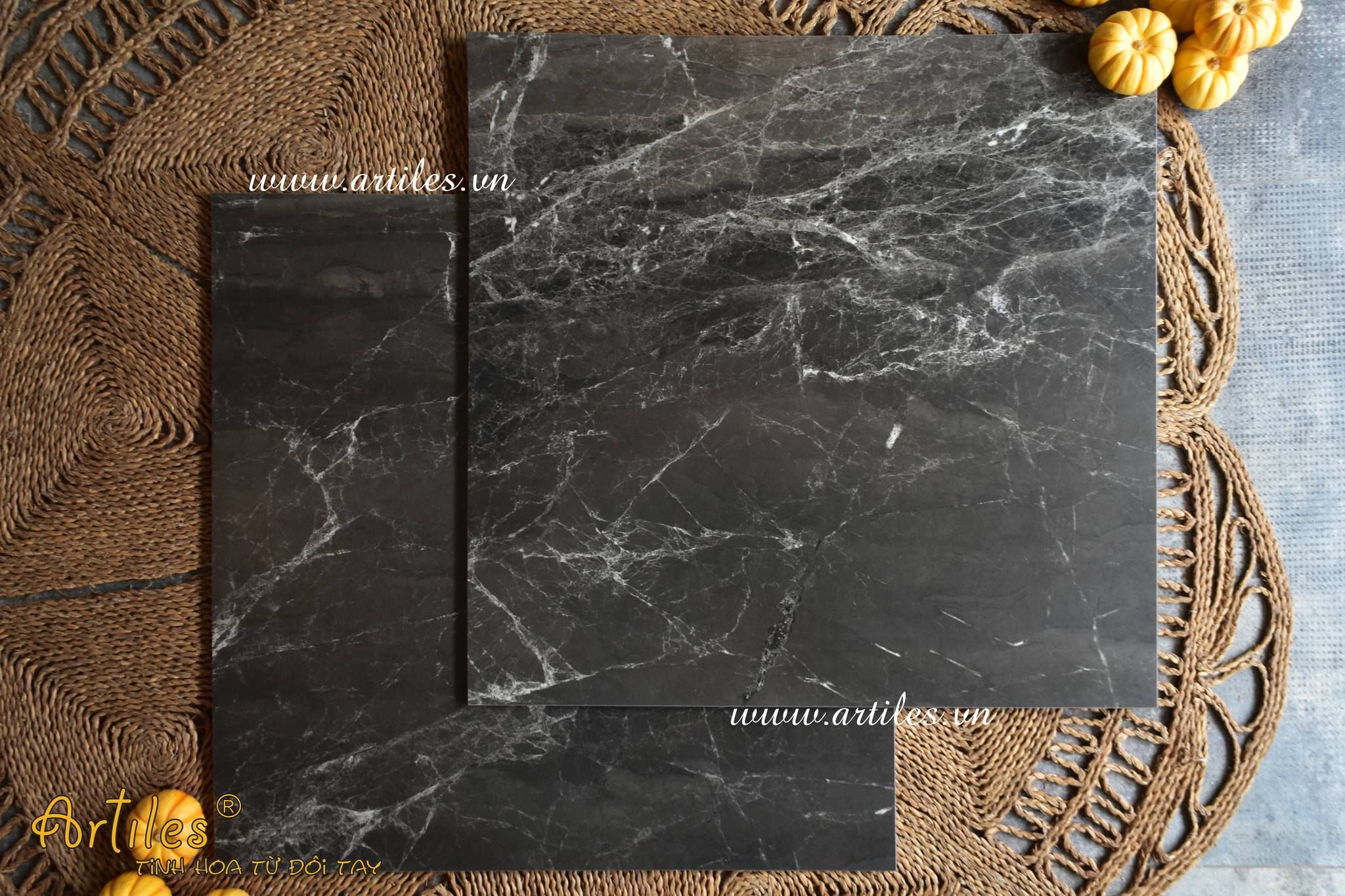 Gạch Lát Nền Tia Chớp Đen Mờ Mịn Art603S