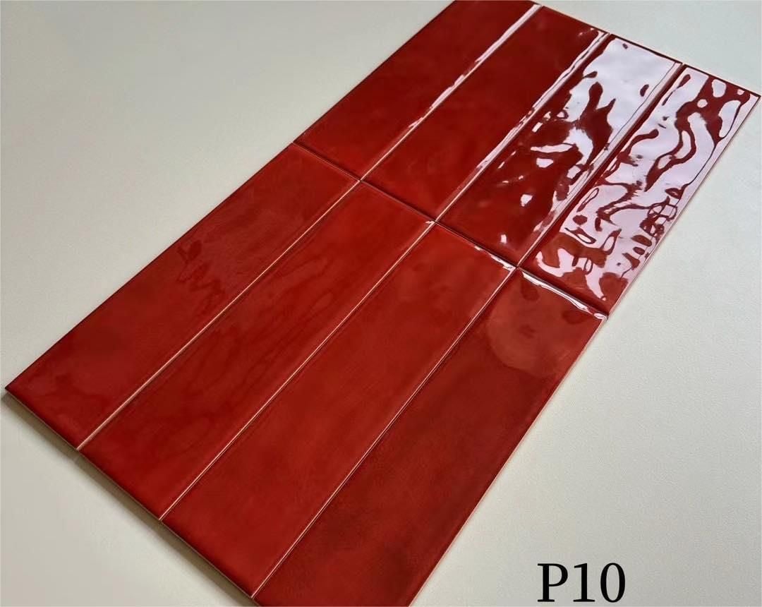 Gạch thẻ màu đỏ bóng lượn ArtP10