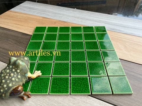  Gạch Mosaic Men Rạn màu xanh lá ArtM939 