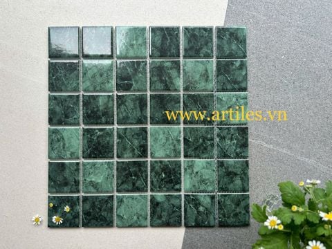  Gạch mosaic vân đá rêu xanh ArtM02 