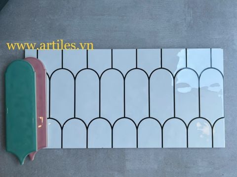  Gạch ốp tường 30x60cm lông vũ màu trắng 