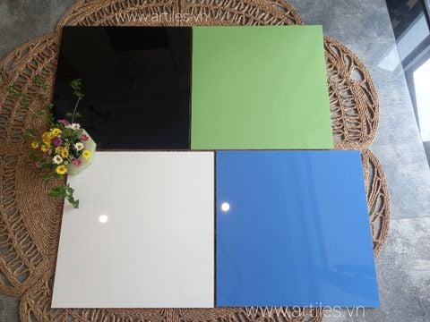  Gạch bóng kiếng lát nền màu xanh lá xanh dương 