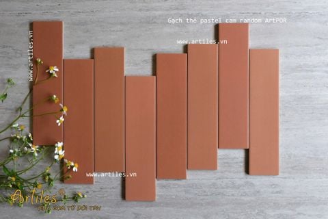  Gạch thẻ pastel màu cam đất nung 75x300mm 