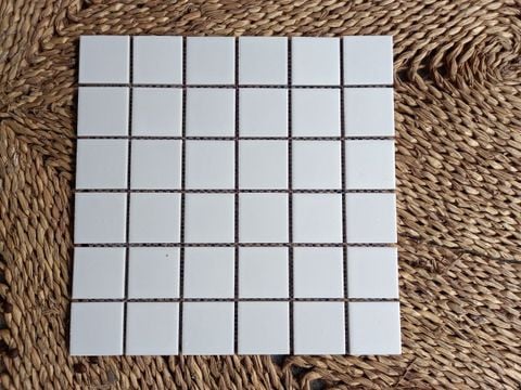 Gạch Mosaic Gốm Sứ Mờ Màu Trắng Mờ ArtM801 