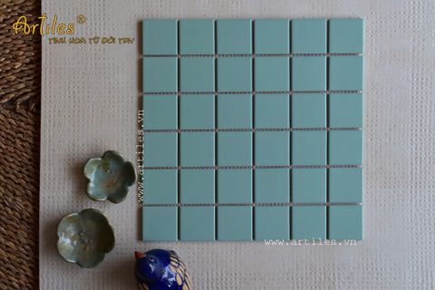  Gạch mosaic màu xanh 